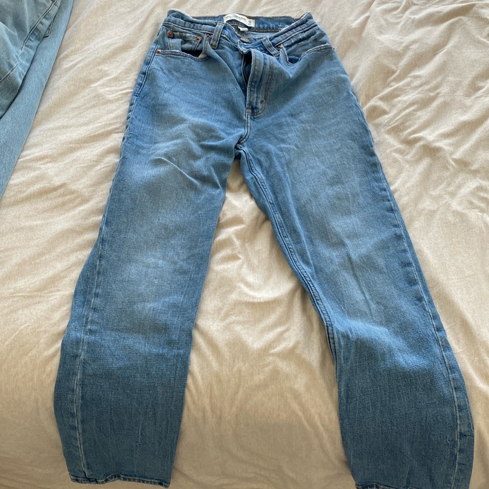 abercombie jeans . Ankle straight ultra high rise . Curve love